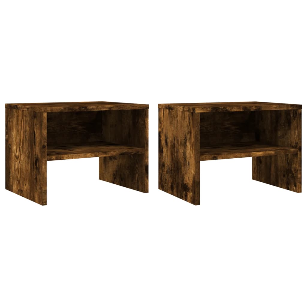 Comodini Rovere Fumo 2 pz 40x30x30 cm Legno Multistrato | homemem39