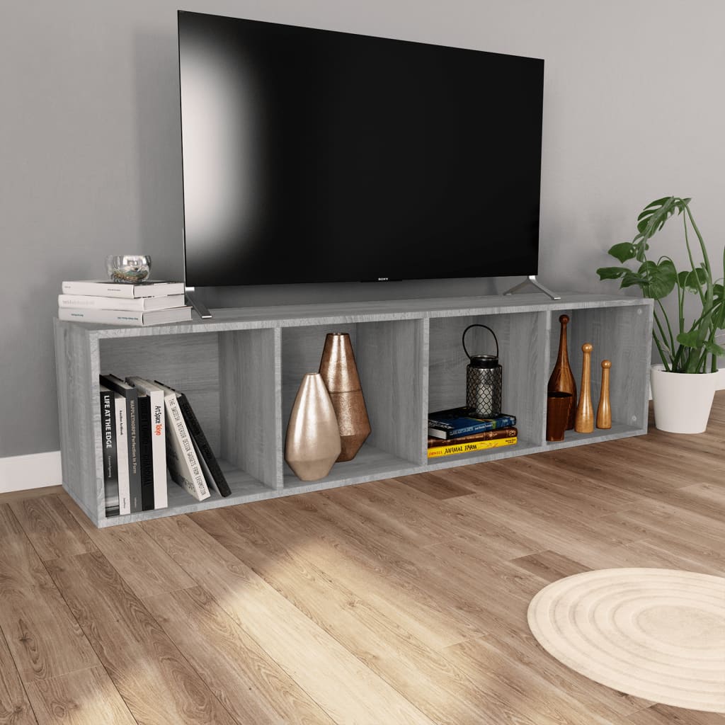 Libreria/Mobile TV Grigio Sonoma 36x30x143 cm Legno Multistrato