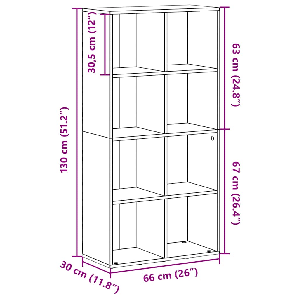 Libreria/Credenza Grigio Sonoma 66x30x130 cm Legno Multistrato | homemem39