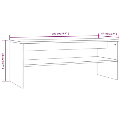 Tavolino da Salotto Rovere Fumo 100x40x40 cm Legno Multistrato | homemem39