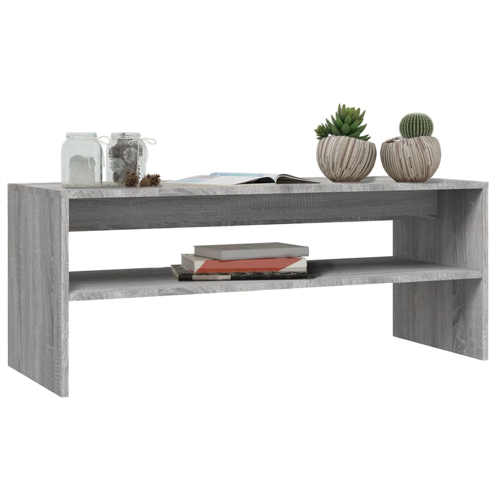 Tavolino da Salotto Grigio Sonoma 100x40x40cm Legno Multistrato | homemem39