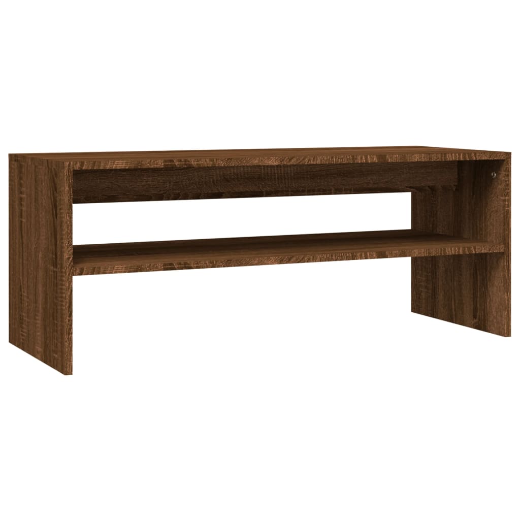 Tavolino Salotto Rovere Marrone 100x40x40 cm Legno Multistrato | homemem39