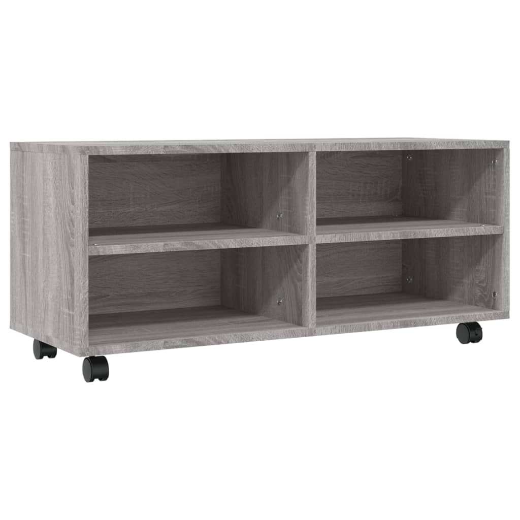 Mobile TV con Ruote Grigio Sonoma 90x35x35cm Legno Multistrato - homemem39