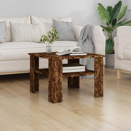 Tavolino da Salotto Rovere Fumo 60x60x42 cm Legno Multistrato | homemem39
