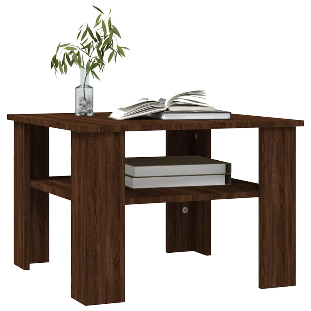 Tavolino Salotto Rovere Marrone 60x60x42 cm Legno Multistrato | homemem39
