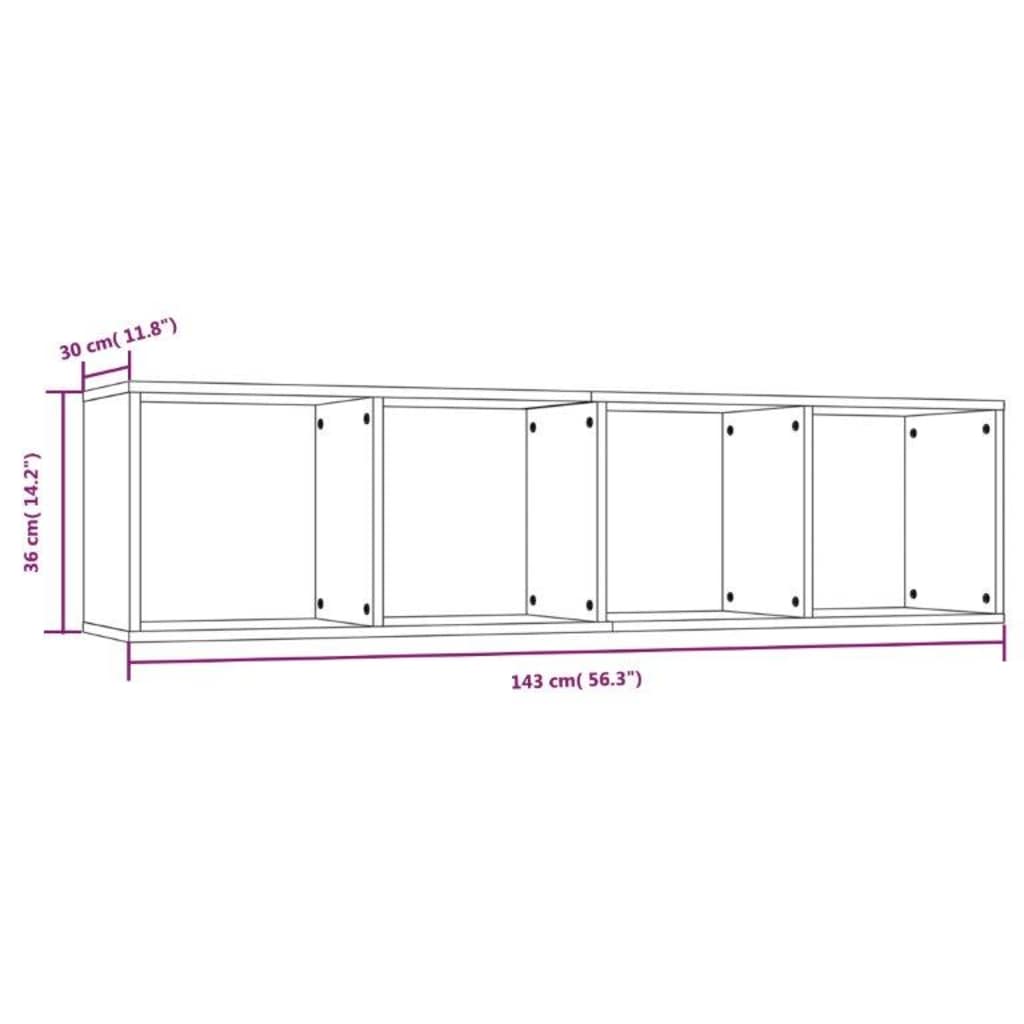 Libreria/Mobile TV Grigio Sonoma 143x30x36 cm Legno Multistrato