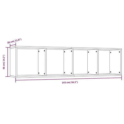 Libreria/Mobile TV Grigio Sonoma 143x30x36 cm Legno Multistrato