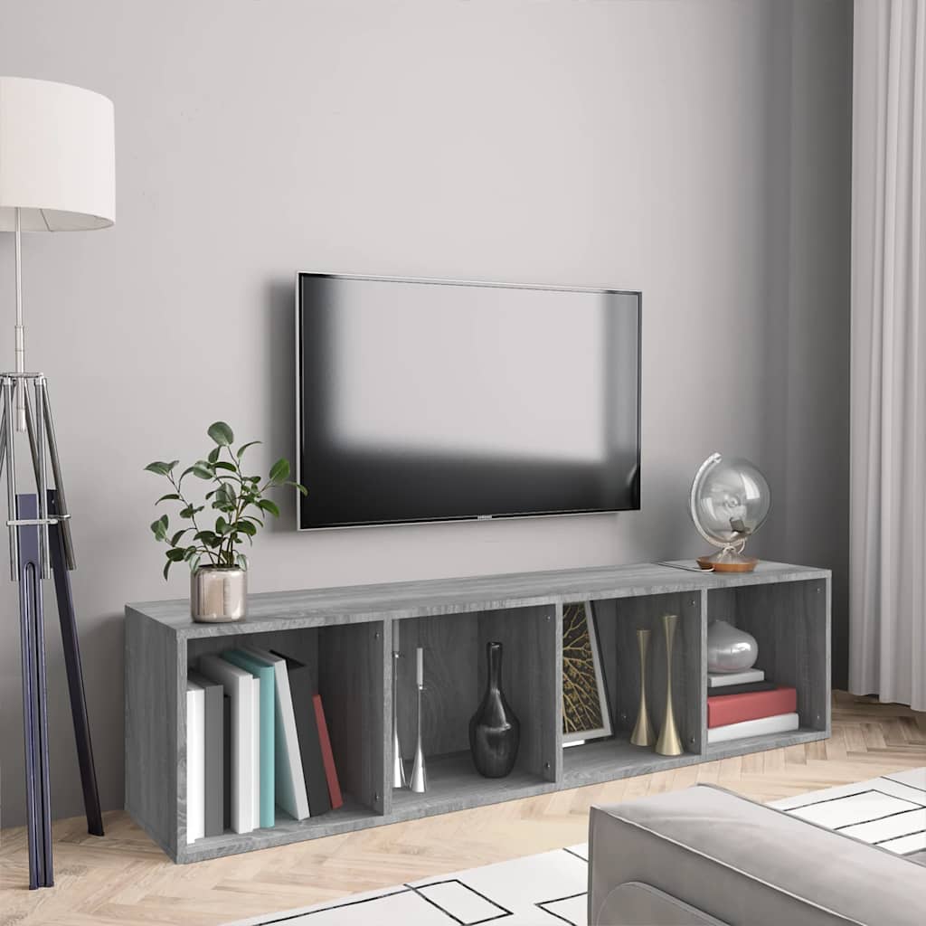 Libreria/Mobile TV Grigio Sonoma 143x30x36 cm Legno Multistrato | homemem39