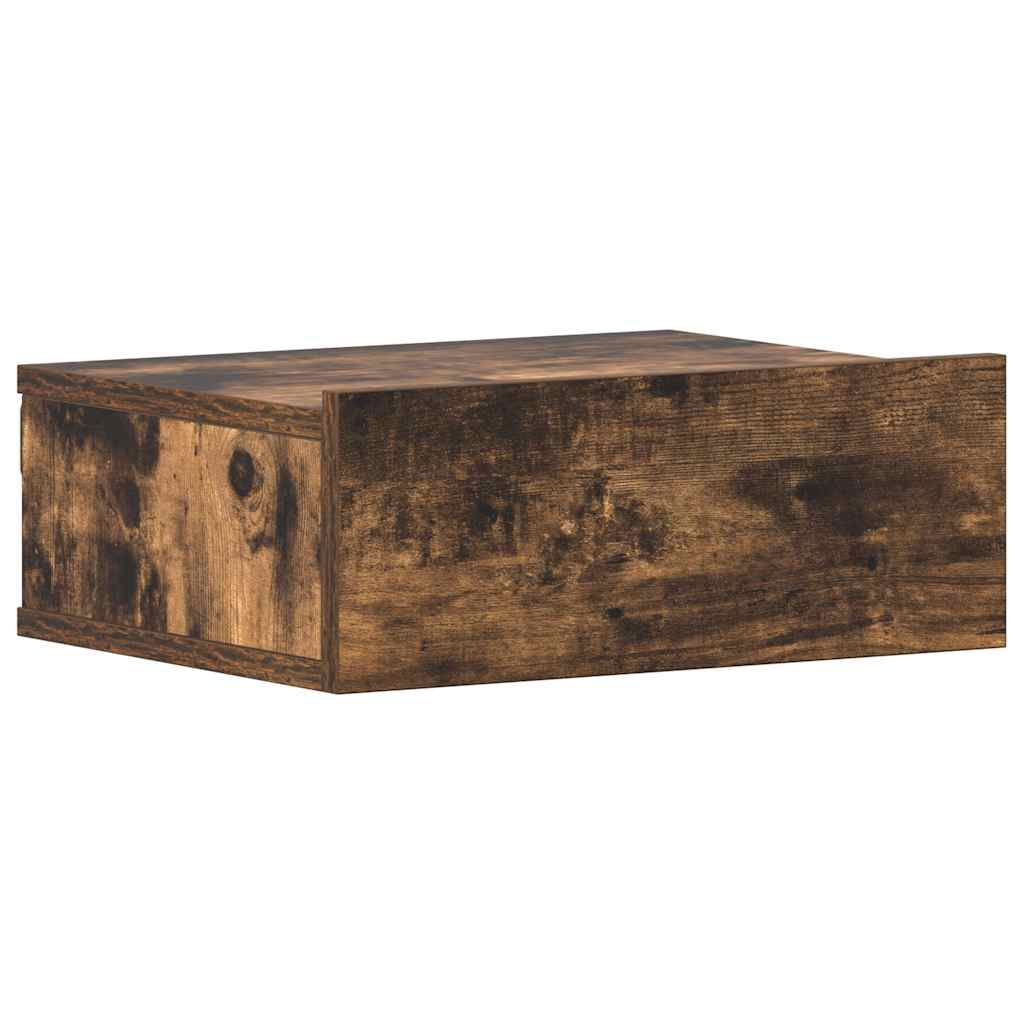 Comodino Pensile Rovere Fumo 40x30x15 cm in Legno Multistrato | homemem39