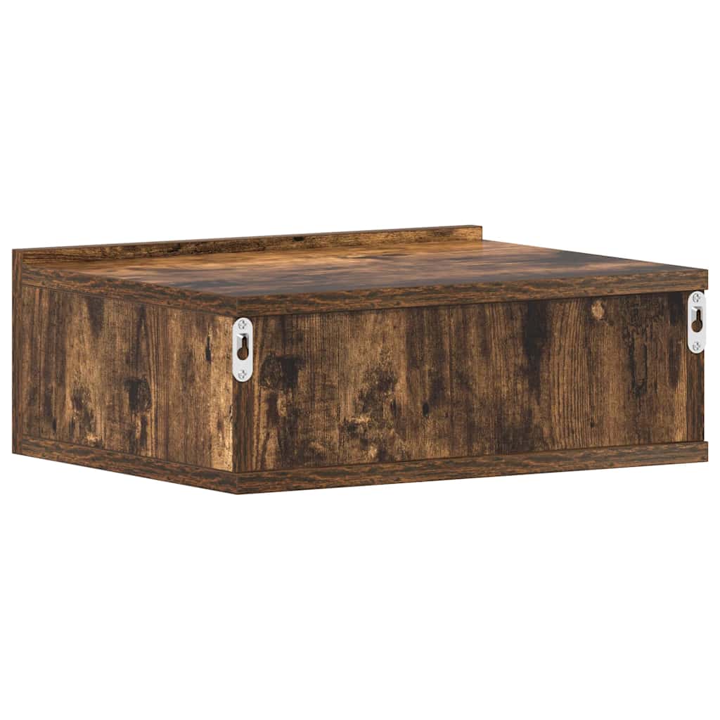 Comodino Pensile Rovere Fumo 40x30x15 cm in Legno Multistrato - homemem39