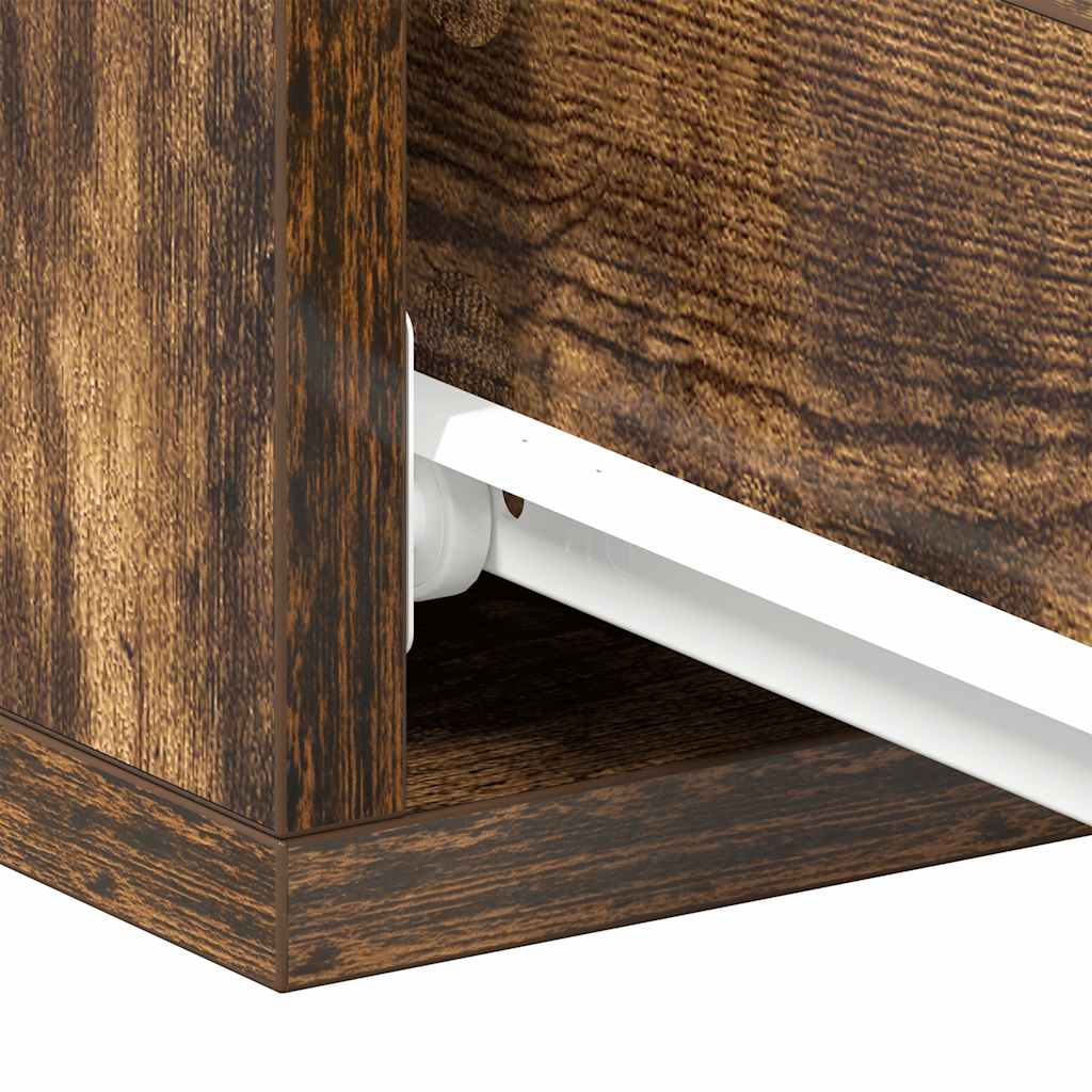 Comodino Pensile Rovere Fumo 40x30x15 cm in Legno Multistrato | homemem39