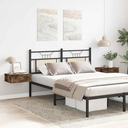 Comodini Pensili Rovere Fumo 2pz 40x30x15 cm Legno Multistrato