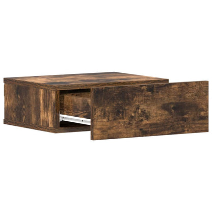 Comodini Pensili Rovere Fumo 2pz 40x30x15 cm Legno Multistrato