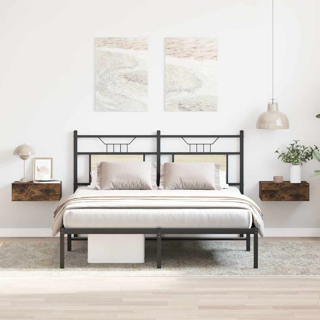 Comodini Pensili Rovere Fumo 2pz 40x30x15 cm Legno Multistrato | homemem39