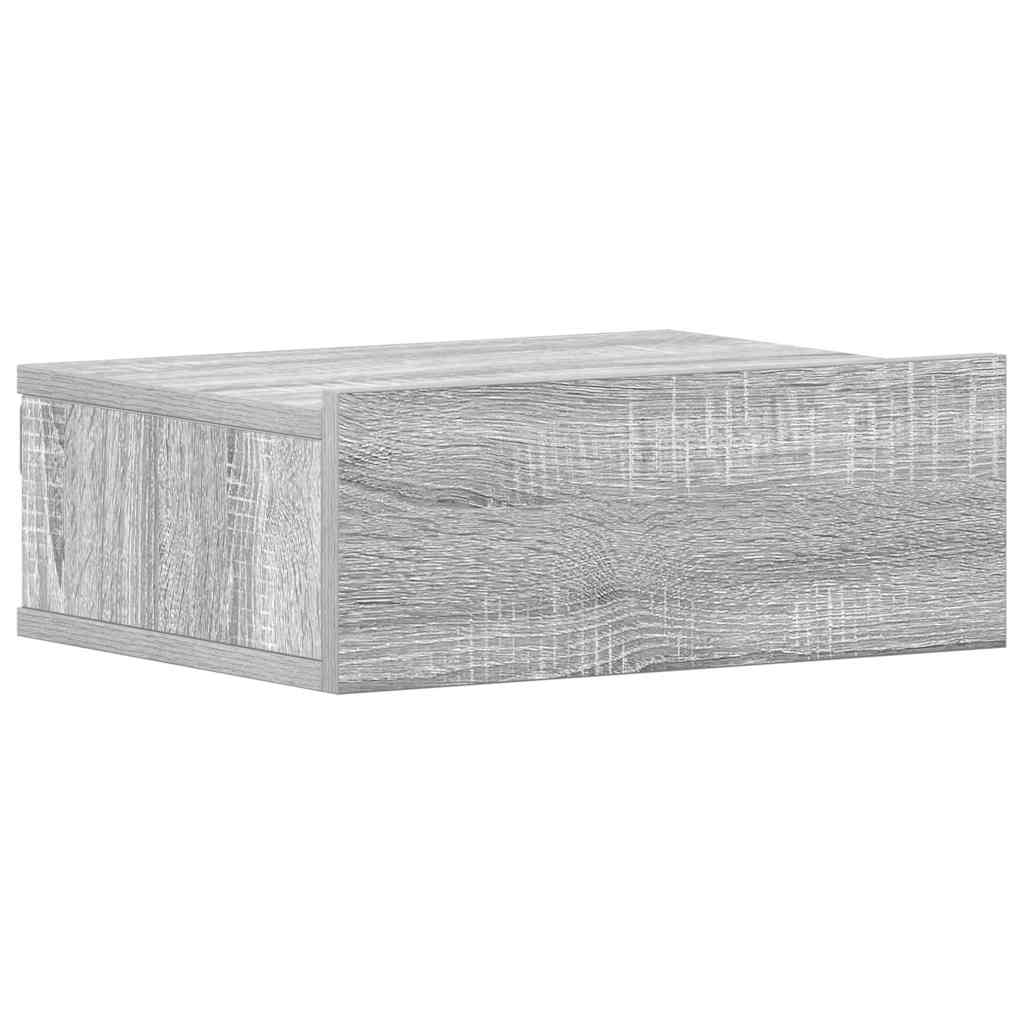 Comodino Pensile Grigio Sonoma 40x30x15cm in Legno Multistrato - homemem39