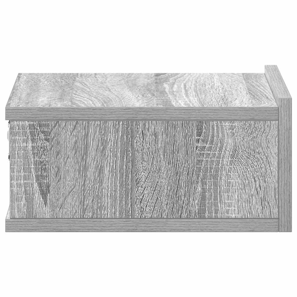 Comodino Pensile Grigio Sonoma 40x30x15cm in Legno Multistrato | homemem39
