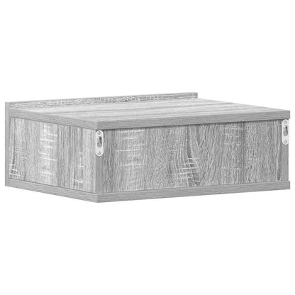 Comodino Pensile Grigio Sonoma 40x30x15cm in Legno Multistrato - homemem39