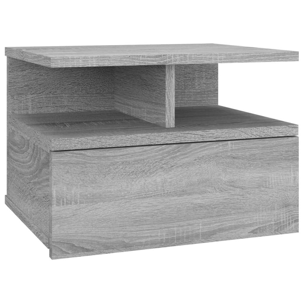 Comodino Pensile Grigio Sonoma 40x31x27cm in Legno Multistrato - homemem39