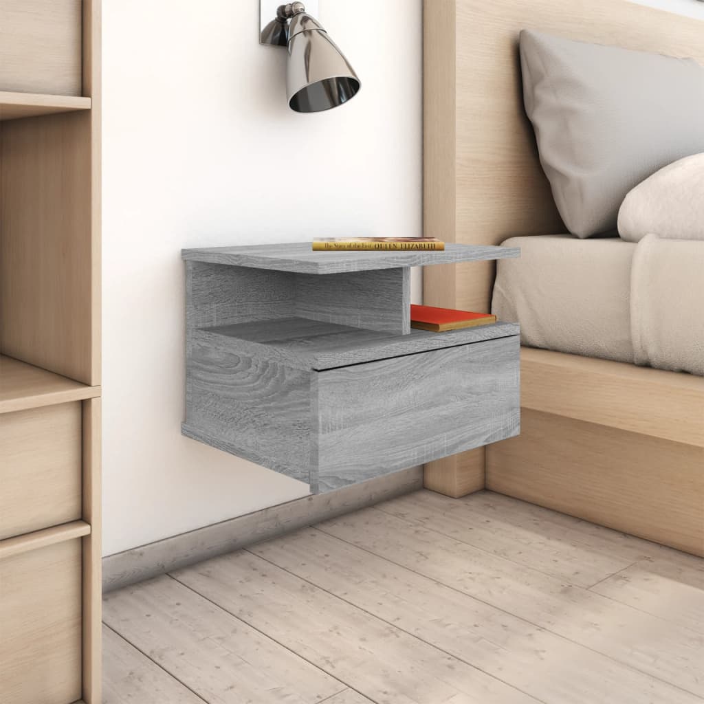 Comodini Pensili Grigio Sonoma 2pz 40x31x27cm Legno Multistrato - homemem39