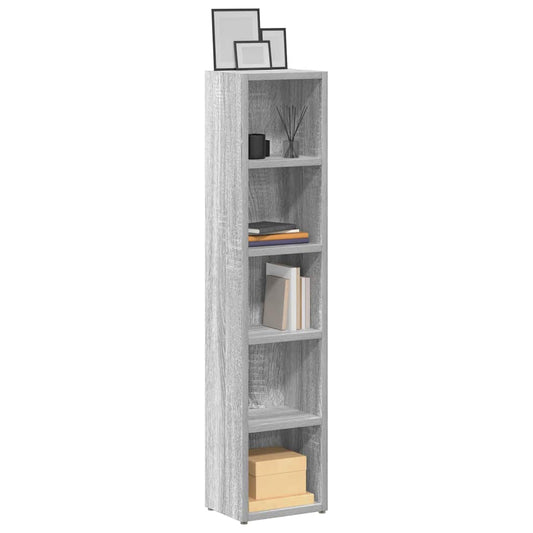 Mobili Porta CD 2pz Grigio Sonoma 21x16x93,5 Legno Multistrato | homemem39