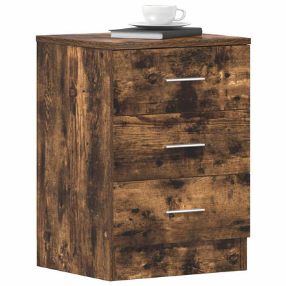 Comodini 2 pz Rovere Fumo 38x35x56 cm in Legno Multistrato