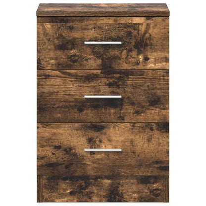 Comodini 2 pz Rovere Fumo 38x35x56 cm in Legno Multistrato