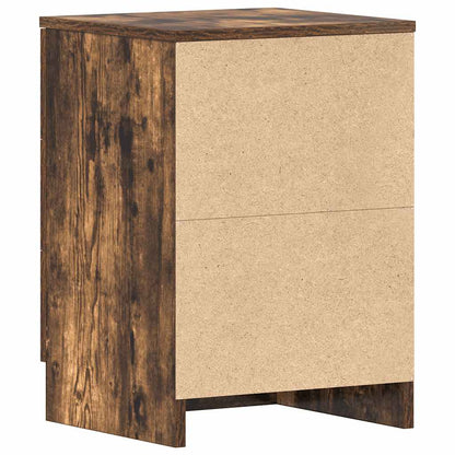 Comodini 2 pz Rovere Fumo 38x35x56 cm in Legno Multistrato