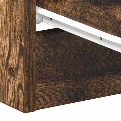 Comodini 2 pz Rovere Fumo 38x35x56 cm in Legno Multistrato