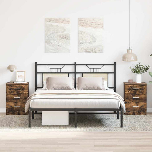 Comodini 2 pz Rovere Fumo 38x35x56 cm in Legno Multistrato - homemem39