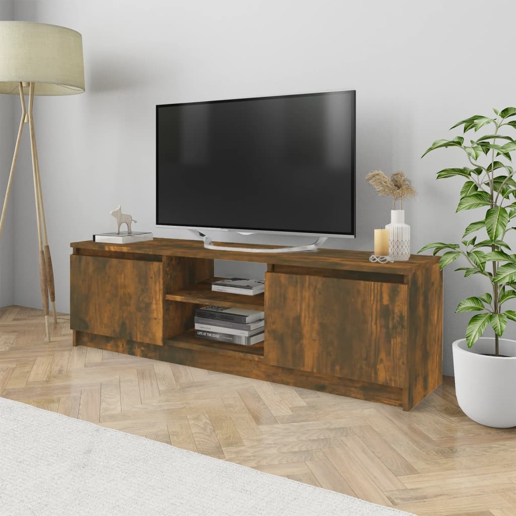 Mobile TV Rovere Fumo 120x30x35,5 cm in Legno Multistrato - homemem39