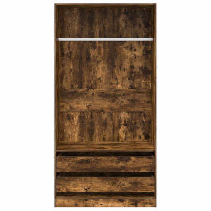 Armadio Rovere Fumo 100x50x200 cm in Legno Multistrato