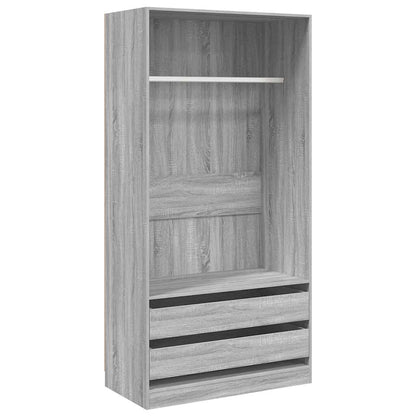 Armadio Grigio Sonoma 100x50x200 cm in Legno Multistrato