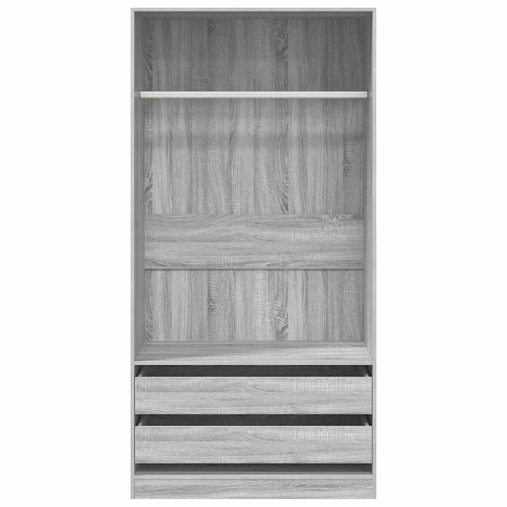 Armadio Grigio Sonoma 100x50x200 cm in Legno Multistrato