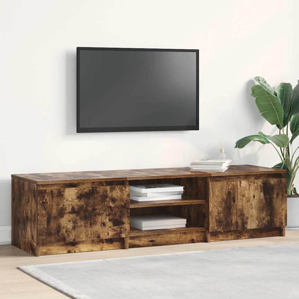 Mobile TV Rovere Fumo 140x40x35,5 cm in Legno Multistrato - homemem39