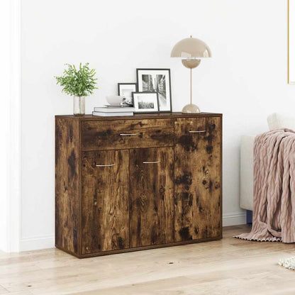 Credenza Rovere Fumo 88x30x70 cm in Legno Ingegnerizzato - homemem39