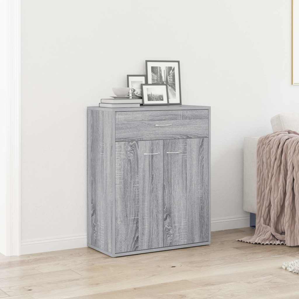 Credenza Grigio Sonoma 60x30x75 cm in Legno Multistrato