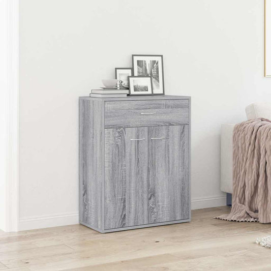 Credenza Grigio Sonoma 60x30x75 cm in Legno Multistrato