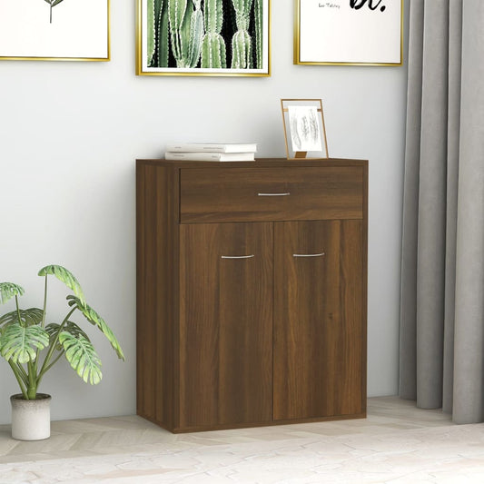 Credenza Rovere Marrone 60x30x75 cm in Legno Multistrato - homemem39
