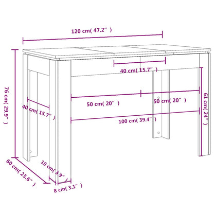 Tavolo da Pranzo Rovere Fumo 120x60x76 cm Legno Multistrato | homemem39