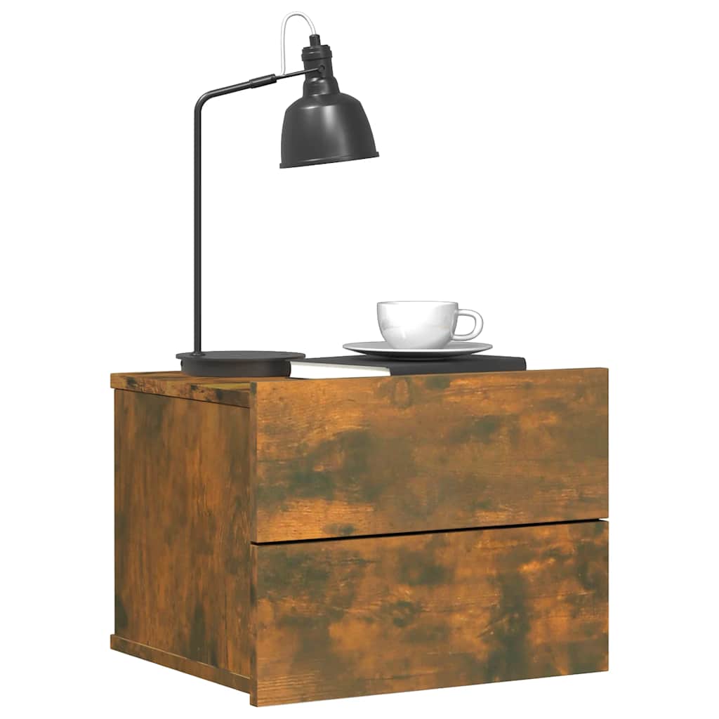 Comodino Rovere Fumo 40x30x30 cm Legno Multistrato - homemem39