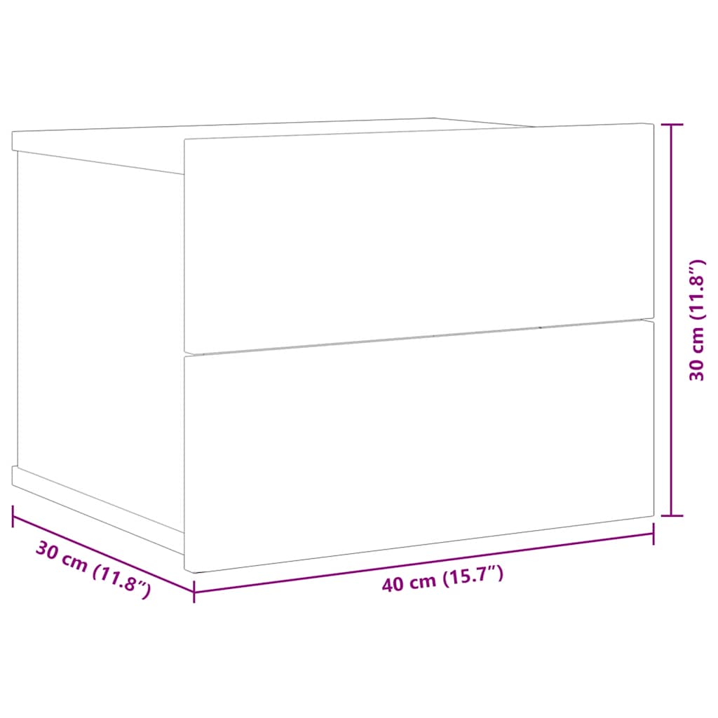 Comodino Grigio Sonoma 40x30x30 cm in Legno Multistrato - homemem39