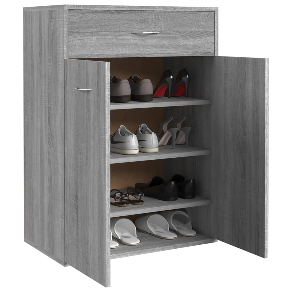 Scarpiera Grigio Sonoma 60x35x84 cm in Legno Multistrato - homemem39