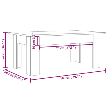 Tavolino da Salotto Grigio Sonoma 100x60x42cm Legno Multistrato