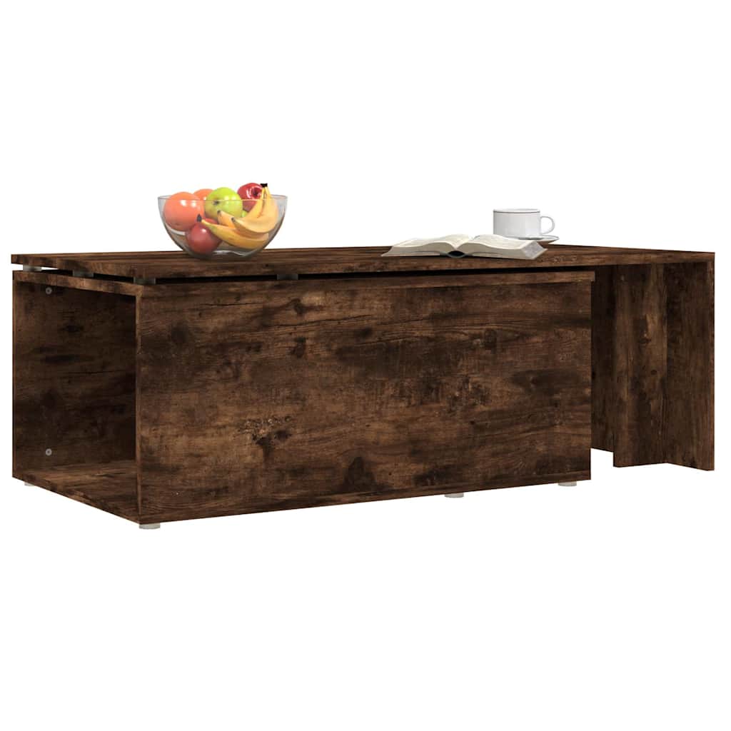 Tavolino da Salotto Rovere Fumo 150x50x35 cm Legno Multistrato