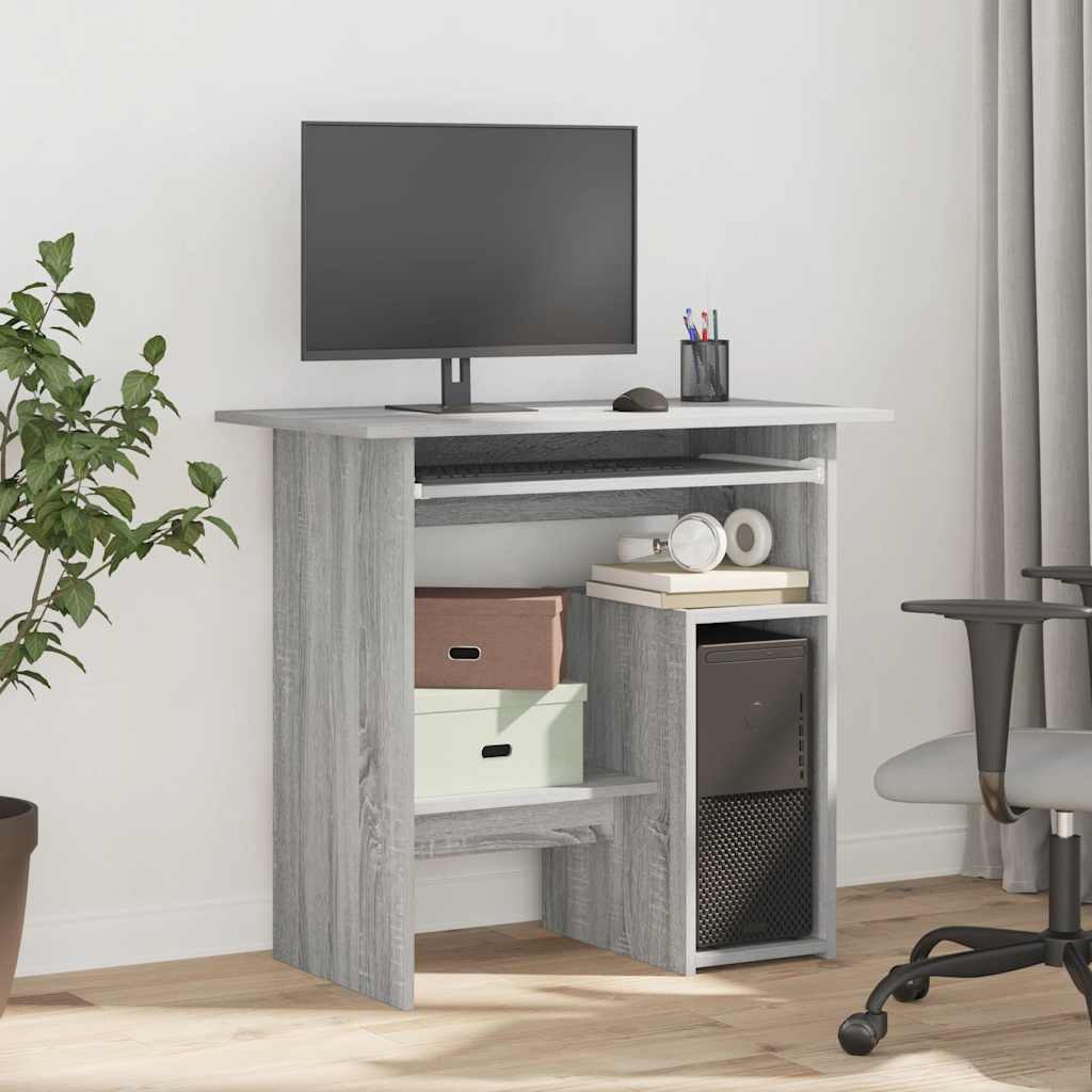 Scrivania Grigio Sonoma 80x45x74 cm in Legno Multistrato - homemem39