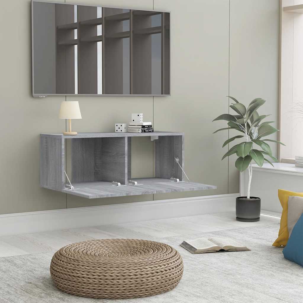 Mobile TV Grigio Sonoma 80x30x30 cm Legno Multistrato - homemem39