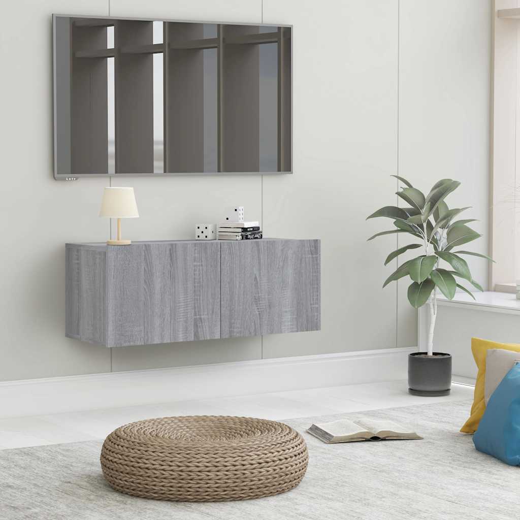 Mobile TV Grigio Sonoma 80x30x30 cm Legno Multistrato - homemem39