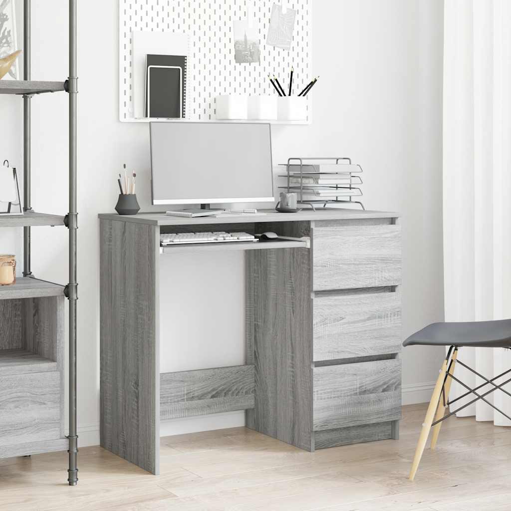 Scrivania Grigio Sonoma 90x45x76 cm in Legno Multistrato - homemem39