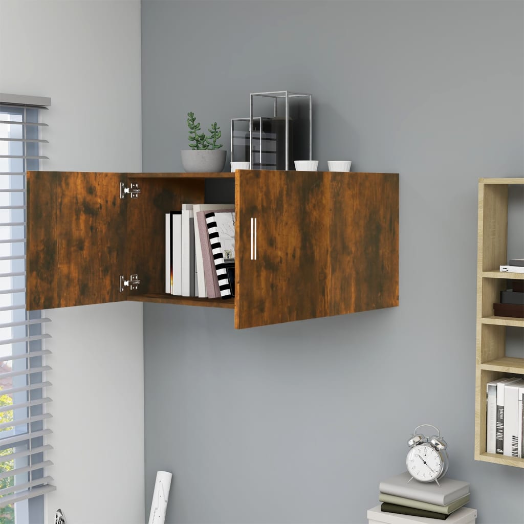 Armadietto da Parete Rovere Fumo 80x39x40 cm Legno Multistrato | homemem39