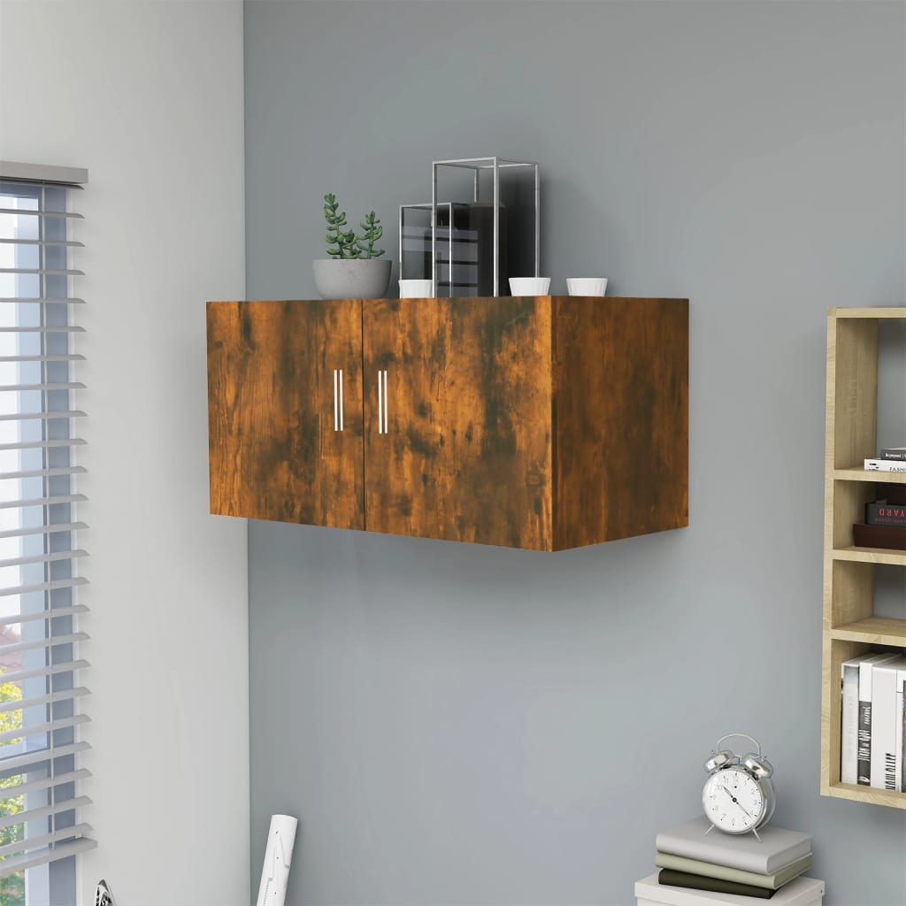 Armadietto da Parete Rovere Fumo 80x39x40 cm Legno Multistrato | homemem39